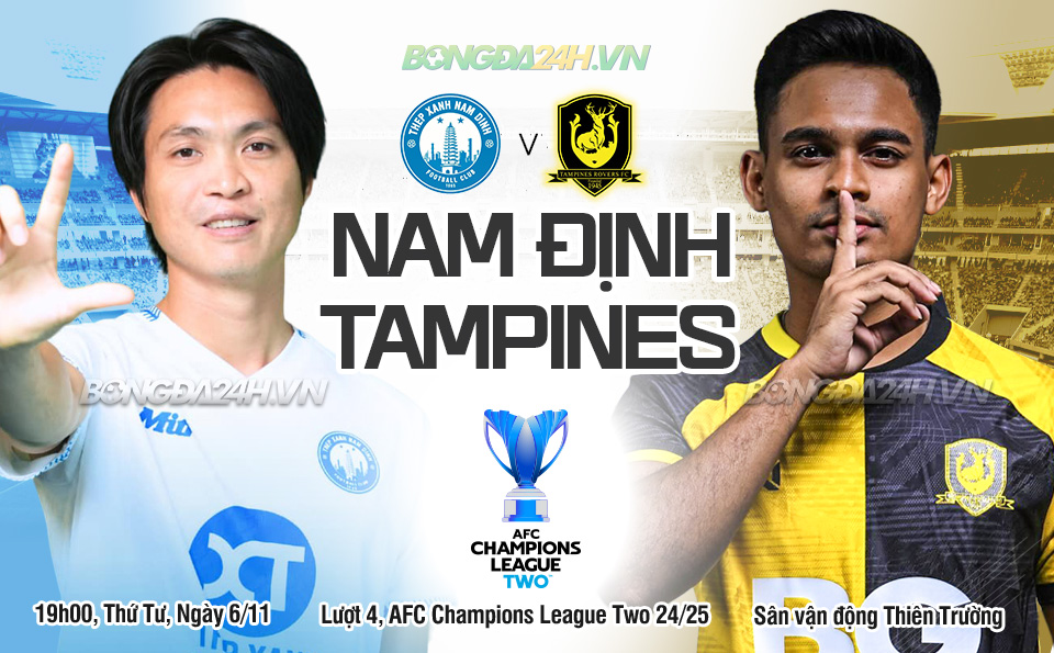 Nam Định hướng tới 3 điểm trước Tampines Rovers trên sân nhà Thiên Trường